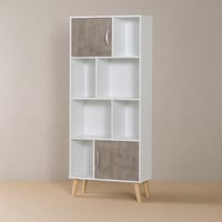 وحدة رفوف مكتبية 4 أدوار بأقسام متنوعة – خشب ماليز...