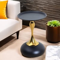 طاولة خدمة ستيل دائرية - ذهبي واسود