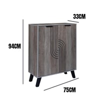 خزانة تنظيم الأحذية 4 مستويات بابين خشب ماليزي