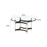 طاولة اكريليك دائري سطح زجاج - 90 سم