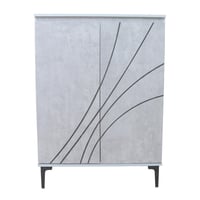 خزانة احذية 5 دور خشب ماليزي بابين لون رصاصي