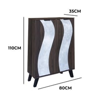 خزانة احذيه مودرن خشب ماليزي 5 دور بابين - بني غام...