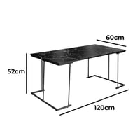 طقم طاولات قهوة خشب ماليزي 5 قطع - اسود رخامي