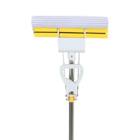 ممسحة تنظيف أرضيات بعصا يدوية - لون أصفر أو أزرق