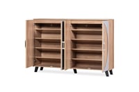 خزانة أحذية 4 أبواب ماليزي - بيج ورمادي