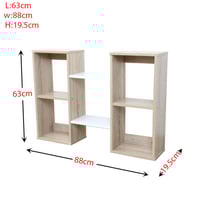 رفوف خشب جدارية 2 دور لون بني فاتح وابيض - صناعة م...