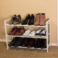 منظم احذية معدني 3 أدوار - لون ابيض