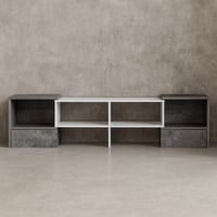 طاوله تلفزيون خشب مع أدراج متحركة 160 سم - لون رما...