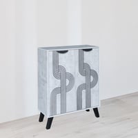 جزامة خشبية للأحذية بابين 5 أدوار, رمادي - صناعة م...