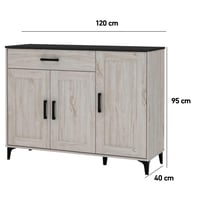 دولاب بوفيه 3 درفات خشب ماليزي