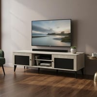 طاولة تلفزيون خشب ماليزي 180 سم مع 2 ادراج وارفف -...