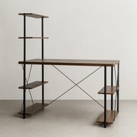 مكتب مع وحدة أرفف - بني