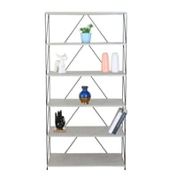 رفوف ستاند خشب ماليزي تصميم مفتوح 6 ادوار لون رماد...