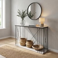 طاولة كونسول مداخل البيت خشب ماليزي لون اسود ورخام...