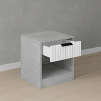 كومودينو درج ورف - رمادي وابيض