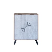 خزانة أحذية خشب ماليزي 4 أرفف – تصميم خشبي ورمادي