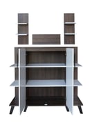 ركن قهوة مع أرفف معلقة - أبيض وبني