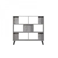 وحدة أرفف خشب ماليزي تصميم مربعات 3 ادوار مع قاعدة...