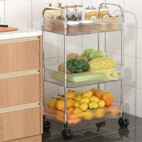 سلة مطبخ متحركة 3 أدوار من الاكريلك