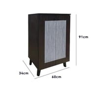 خزانة أحذية بابين خشب ماليزي 4 ادوار - بني ورصاصي