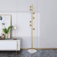 علاقة عمودية للقبعات والملابس ذهبي