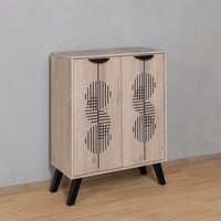 خزانة أحذية خشبية 4 مستويات , بابين لون بيج – صناع...