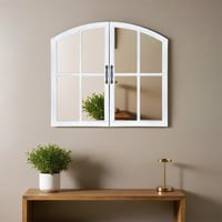 مرايا جداريه فخمه شكل شباك قطعتين