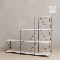 وحدة أرفف كتب خشب ماليزي مدرج برفوف مفتوحة 4 ادوار...