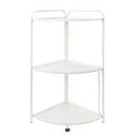 رفوف تنظيم معدنية زاوية 3 أدوار لون ابيض