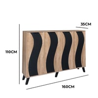 خزانة أحذية 4 أبواب خشب ماليزي 160 سم – لون خشبي م...