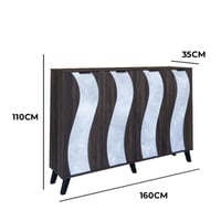 خزانة أحذية 4 أبواب خشب ماليزي 160 سم - بني غامق و...