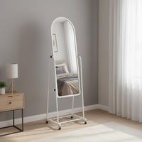 مراية ستاند بعجلات وإطار بلاستيك - مقاس 158 سم