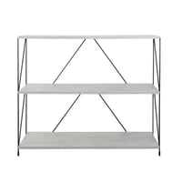 وحدة رفوف خشب ماليزي 3 ادوار متعددة الإستخدام رماد...