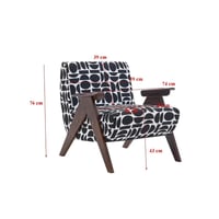 طقم كرسيين مفرد قماش بوليستر لون اسود