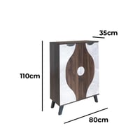 خزانة تنظيم الأحذية خشب ماليزي 2 باب 5 ارفف - بني...