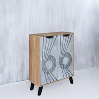 خزانة أحذية بابين خشب ماليزي - خشبي ورمادي