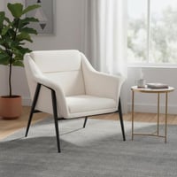 كرسي مفرد قماش مع قاعدة متينة - اوف وايت