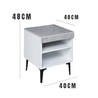 كومودينو رفين خشب ماليزي - أبيض ورمادي