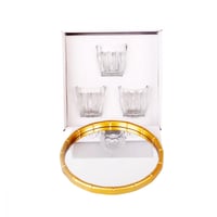 طقم كاسات 3 حبة مع صحن بمراية