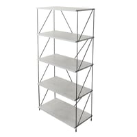 وحدة رفوف خشب ماليزي 5 ادوار متعددة الإستخدام رماد...