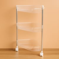 رف زاوية اكريليك بعجلات 3 أدوار