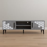 طاوله تلفزيون مستطيلة 160 سم مع 2 ادراج تخزين 2 أر...