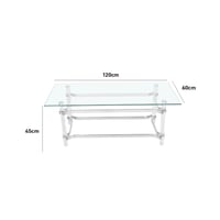 طاولة قهوة زجاج بقاعدة اكريليك 120 سم