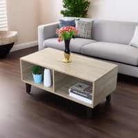 طاولة قهوة خشبية لون بيج