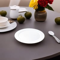 صحن تقديم دائري أبيض