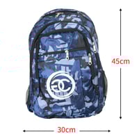 شنطة ظهر مدرسية للاولاد مع سحاب وجيب أمامي