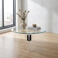 طاولة خدمة اكريليك سطح زجاج - مقاس 80 سم