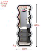 مرايا طويله جدارية مع إطار مموج