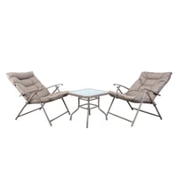 طاولة جلوس للحديقة مع 2 كراسي مريحة