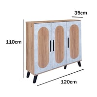 خزانة أحذية خشب ماليزي 5 أدوار 3 أبواب – خشبي مع ر...